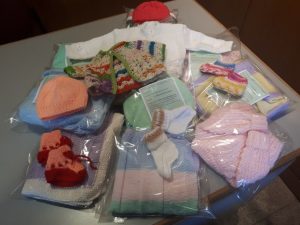 Gift Pack for Babies born during National Breastfeeding Week 2017, donated by the Rotunda Knitters